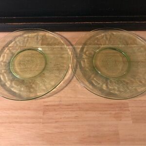 Vintage Anchor Hocking “Ballerina” Green depression plates